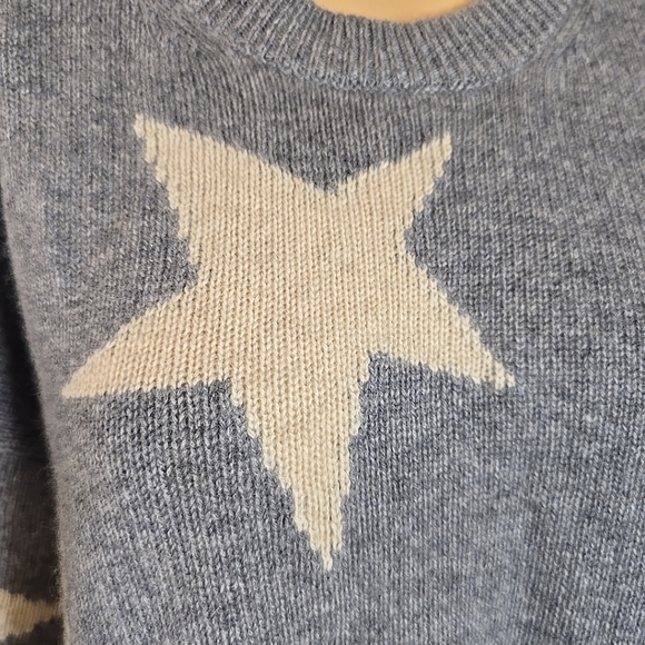 Zadig & Voltaire 100% Cashmere Markus C Star Sweater Grey Size XS Paris France - Picture 2 of 14